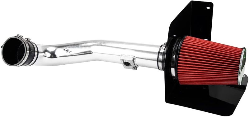 AUTOSITY Cold Air Intake System Kits + Filter Aluminum Compatible with 2009-2014 Yukon Silverado 1500 Sierra 1500 4.8L/5.3L/6.2L V8, 2009-2013 Escalade/Avalanche V8 (Red) - Image 4